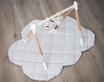 grey and white play gym