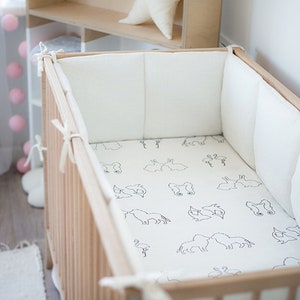 white cot bumper set