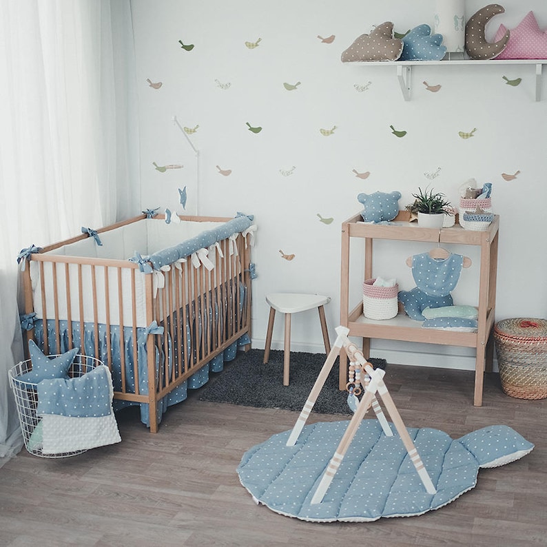 Linen flax crib bumpers white cot bumper all around cot Etsy