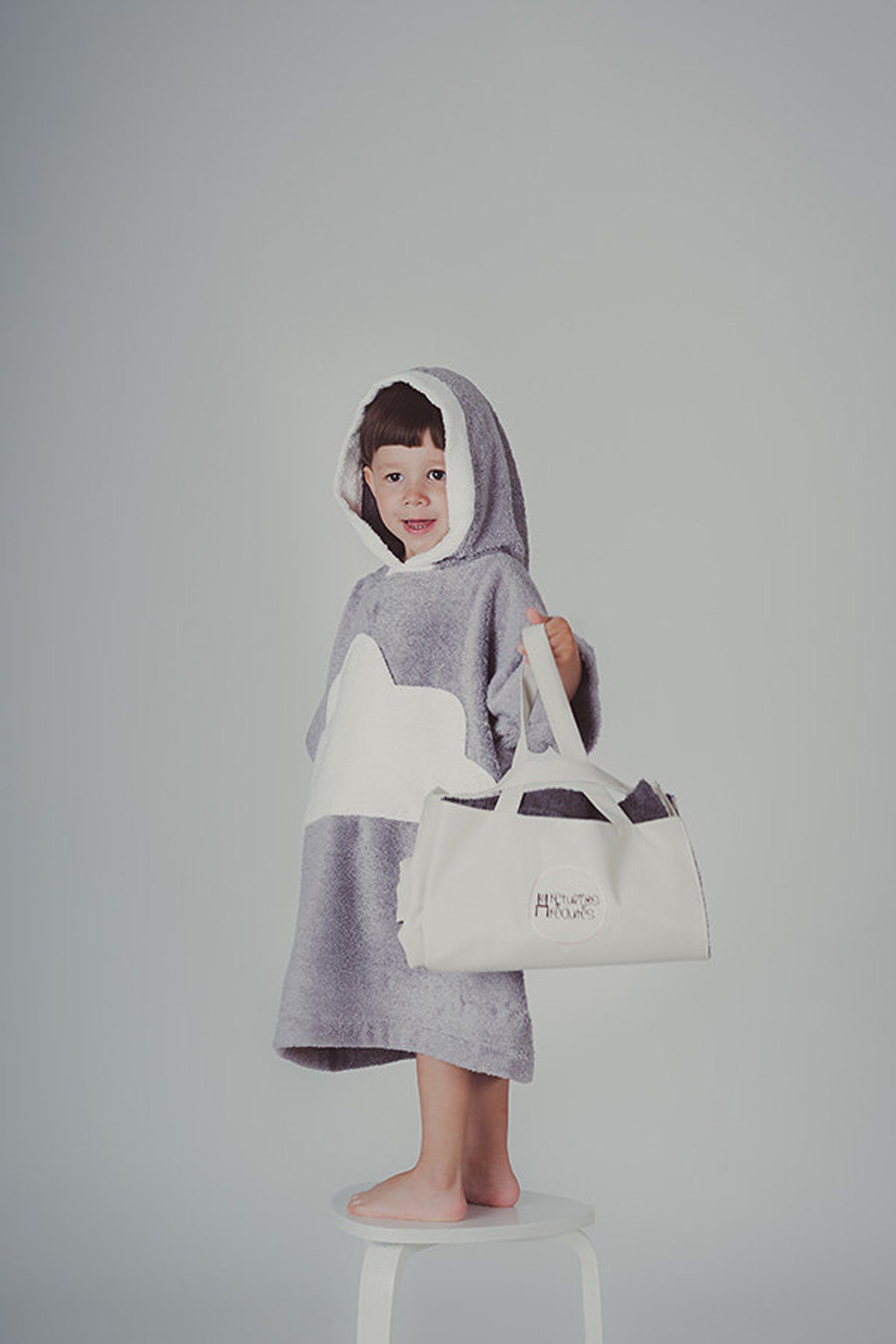 Kids beach cover up Cloudpocket gray white Toddler bathrobe Etsy