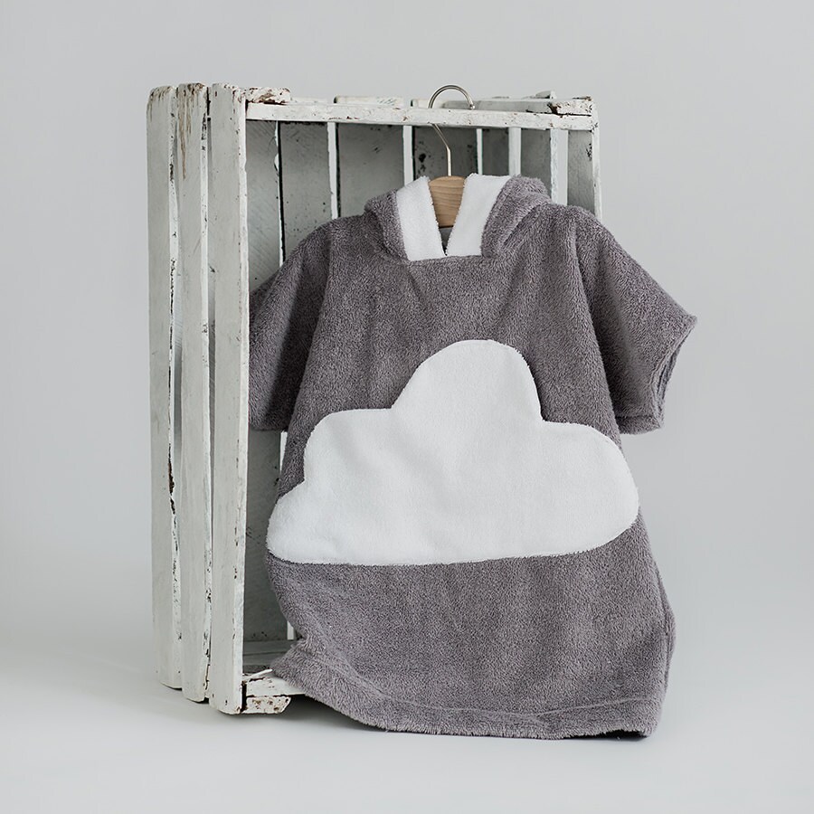 Kids beach cover up Cloudpocket gray white Toddler bathrobe Etsy