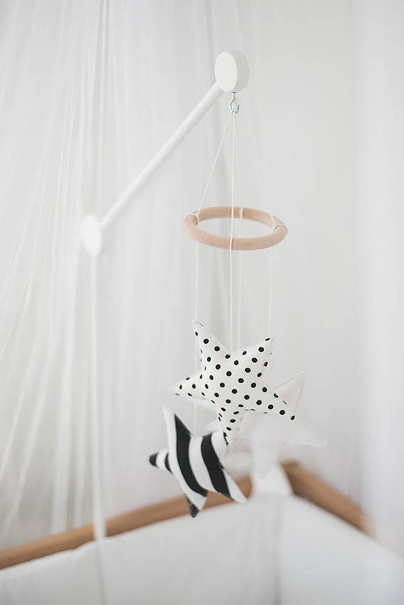Monochrome Nursery Mobile Black and White Baby Mobile Etsy