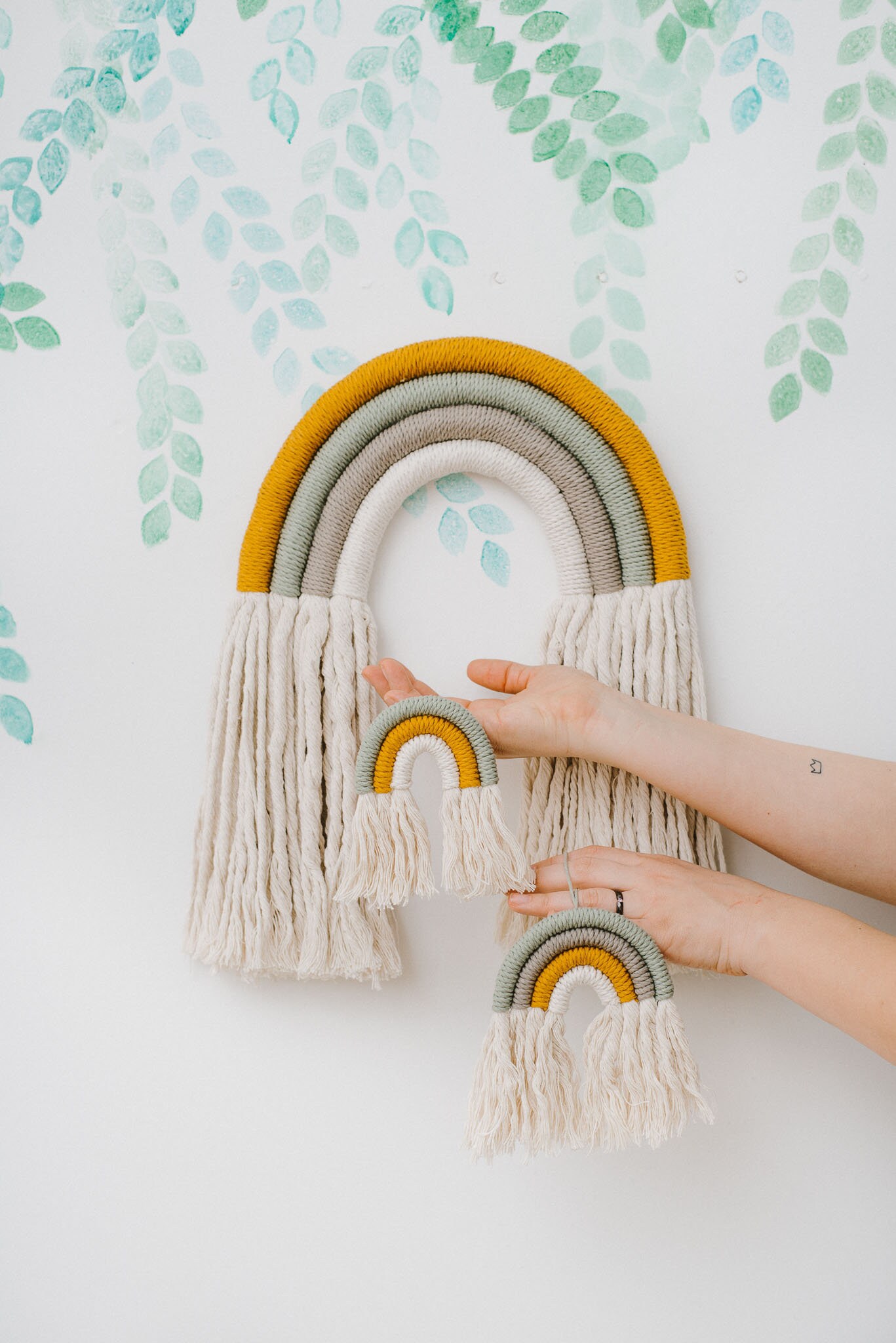 Big Fiber Rope Rainbow - Tentures Murales de Pépinière Macrame Yarn Baby Wall Décor Pépinière Forêt 