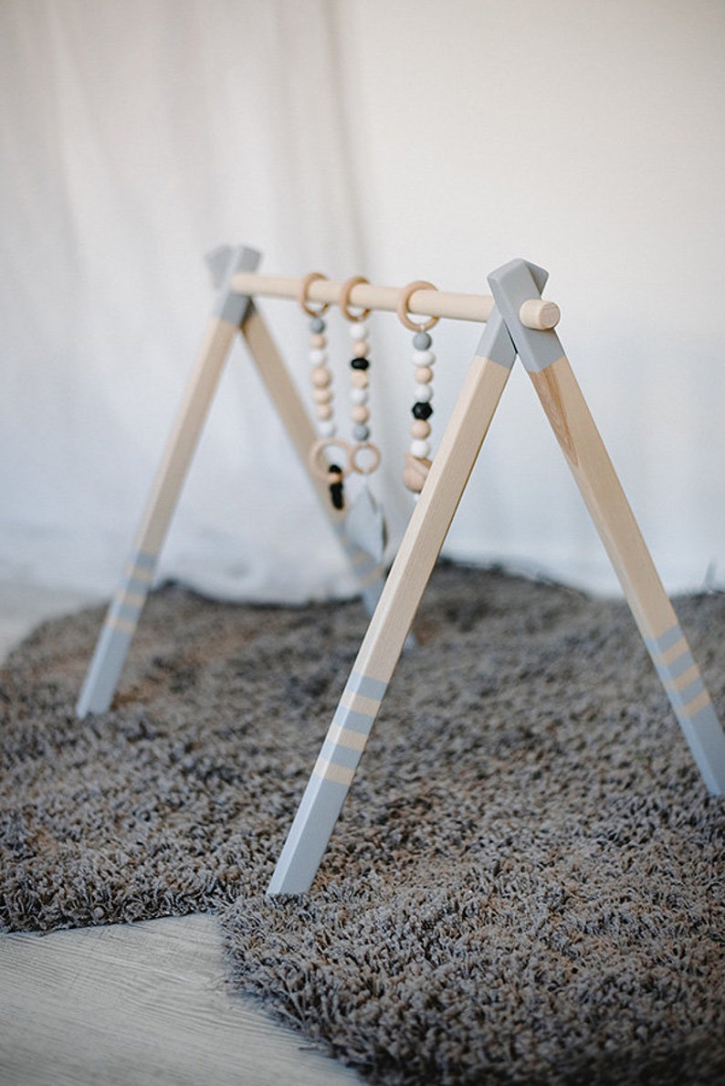 Gym & Toys SET High Quality Grey Nordic Wooden Baby Play Gym Etsy
