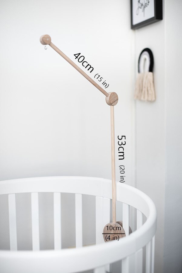 Crib Mobile Arm White Wooden Mobile Hanger Baby Mobile Etsy