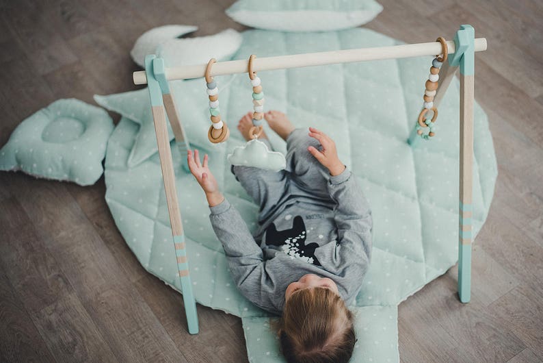 High Quality Wooden baby play gym stylish nursery baby wooden gym stand baby activity gym