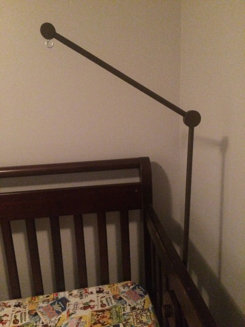 Crib Mobile Arm Brown Wooden Hanger Baby Image 0
