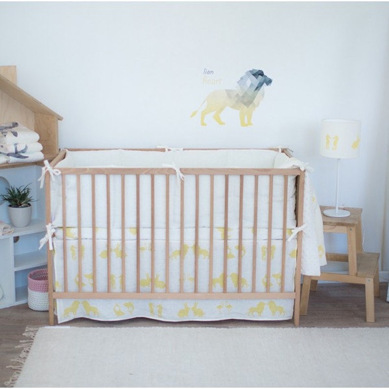 Linenflax crib bumpers 4 side white cot bumper bumper Etsy