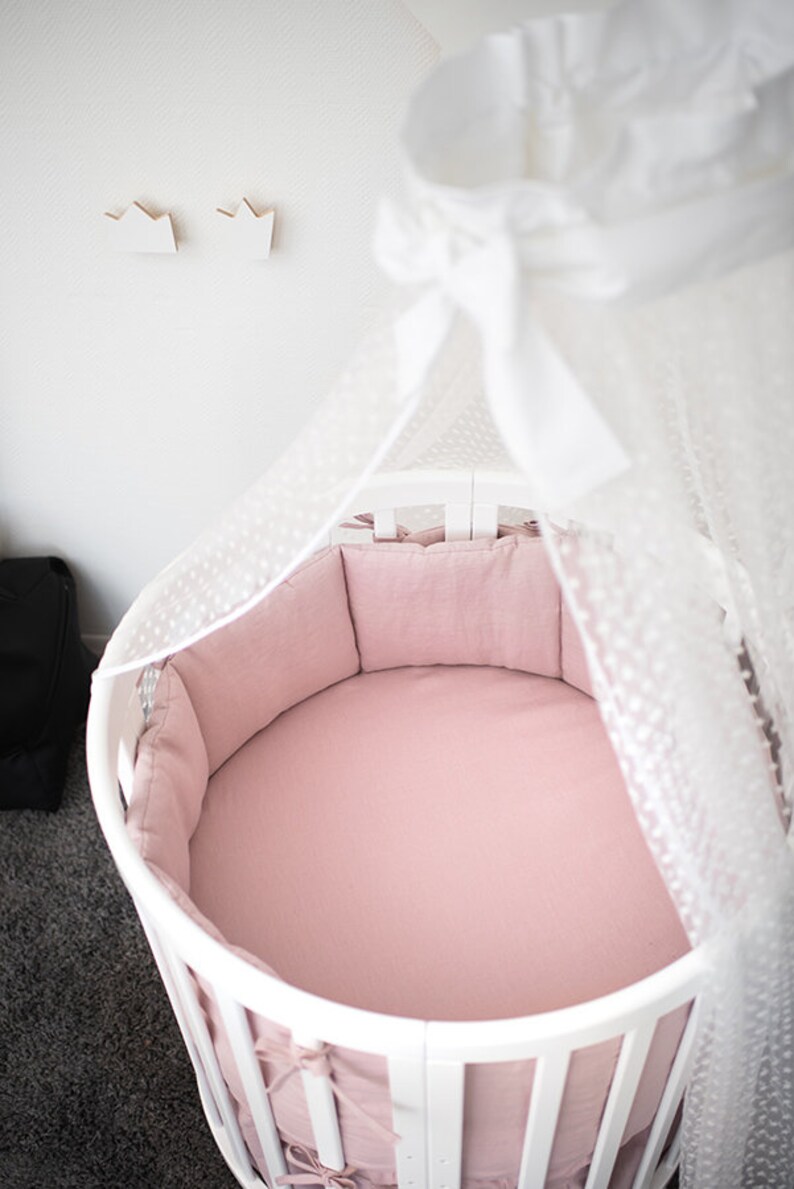 Linenflax crib bumpers 4 side white cot bumper bumper Etsy