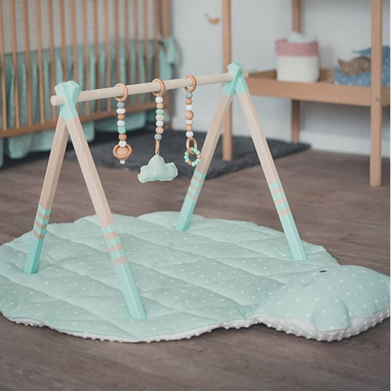 High Quality Wooden baby play gym stylish nursery baby wooden gym stand baby activity gym