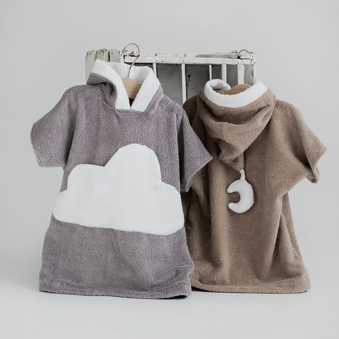 Kids beach cover up Cloudpocket gray white Toddler bathrobe Etsy