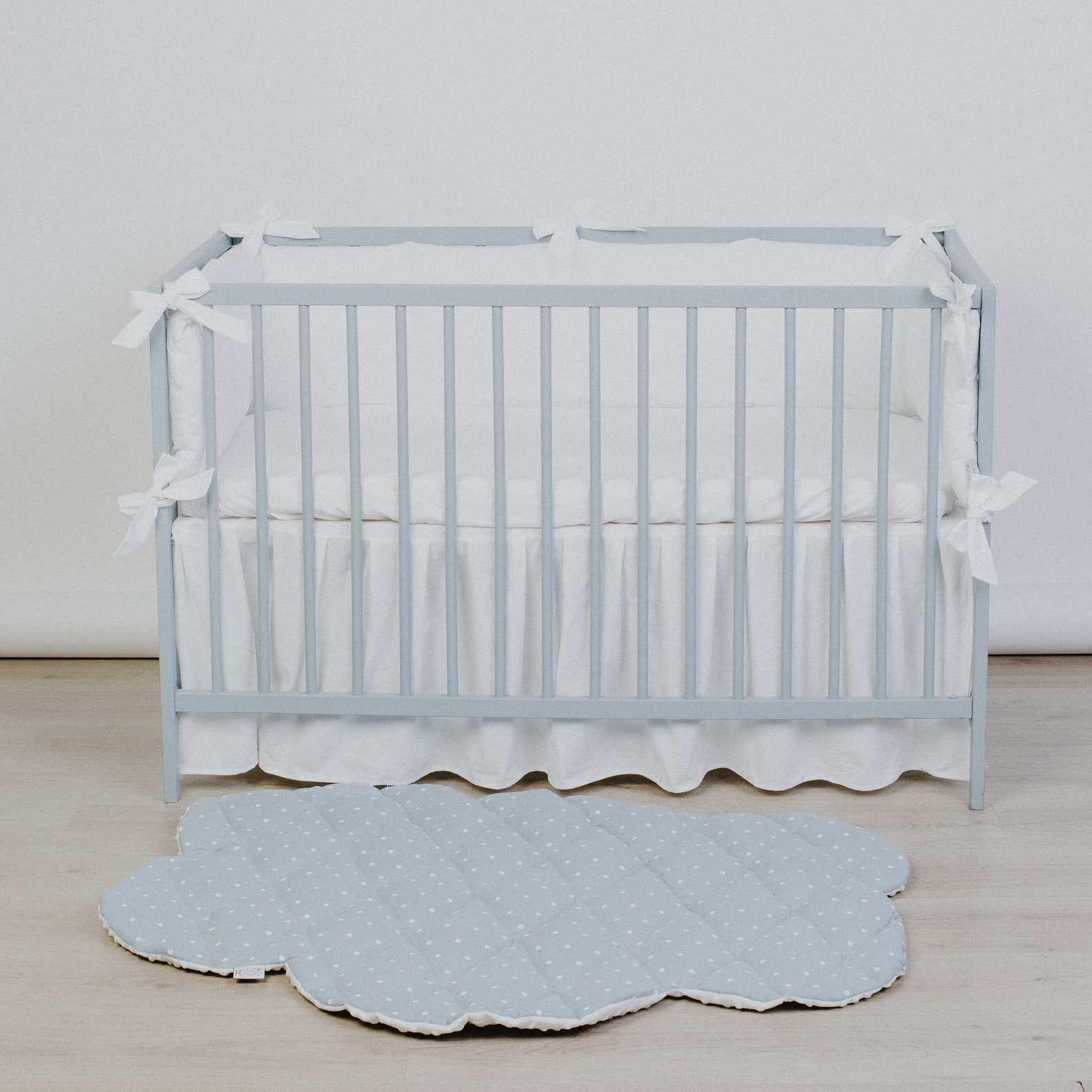 White Crib Bumper Pad for Crib in Neutral Nursery Literie Etsy