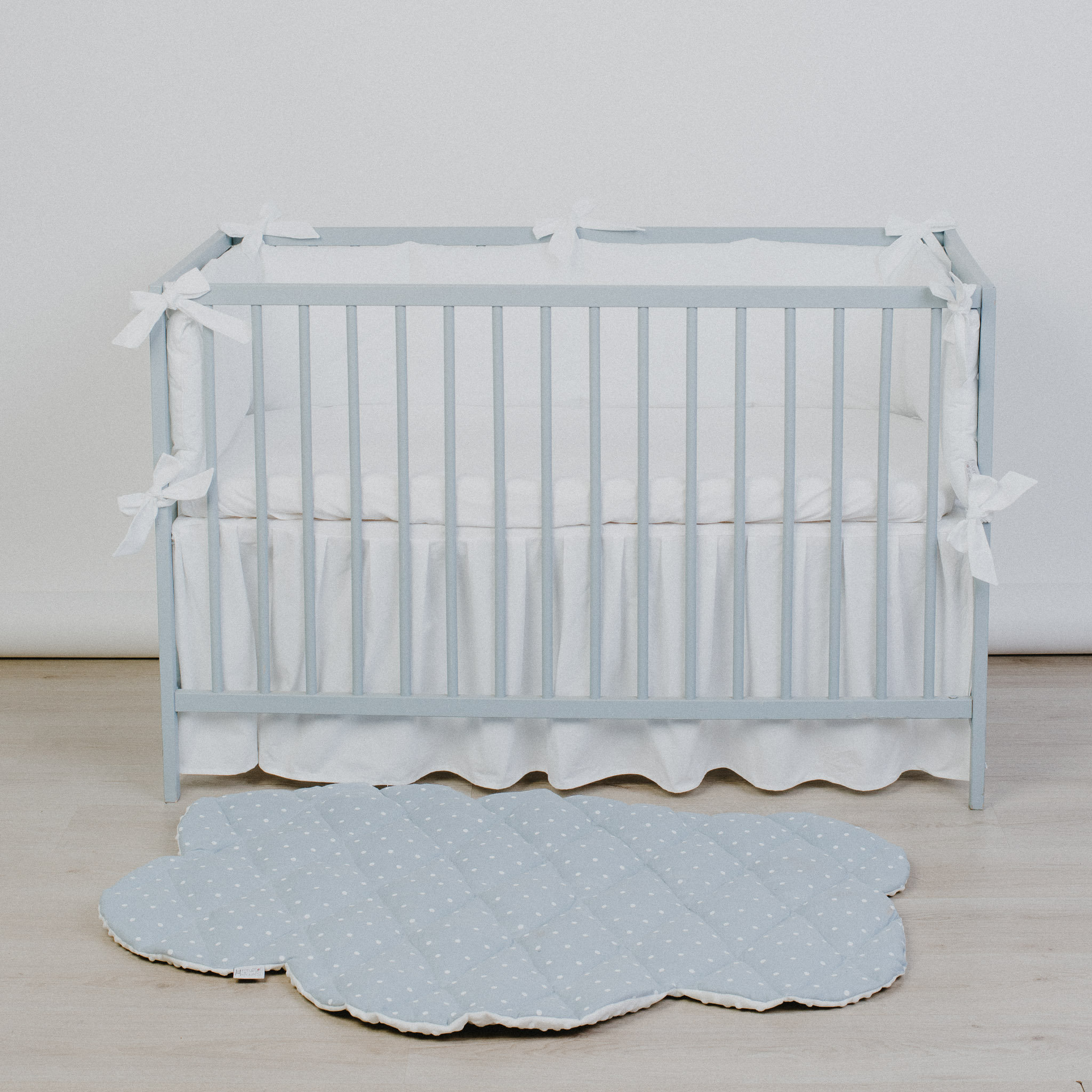 White Crib Bumper Pad for Crib in Neutral Nursery Literie Etsy