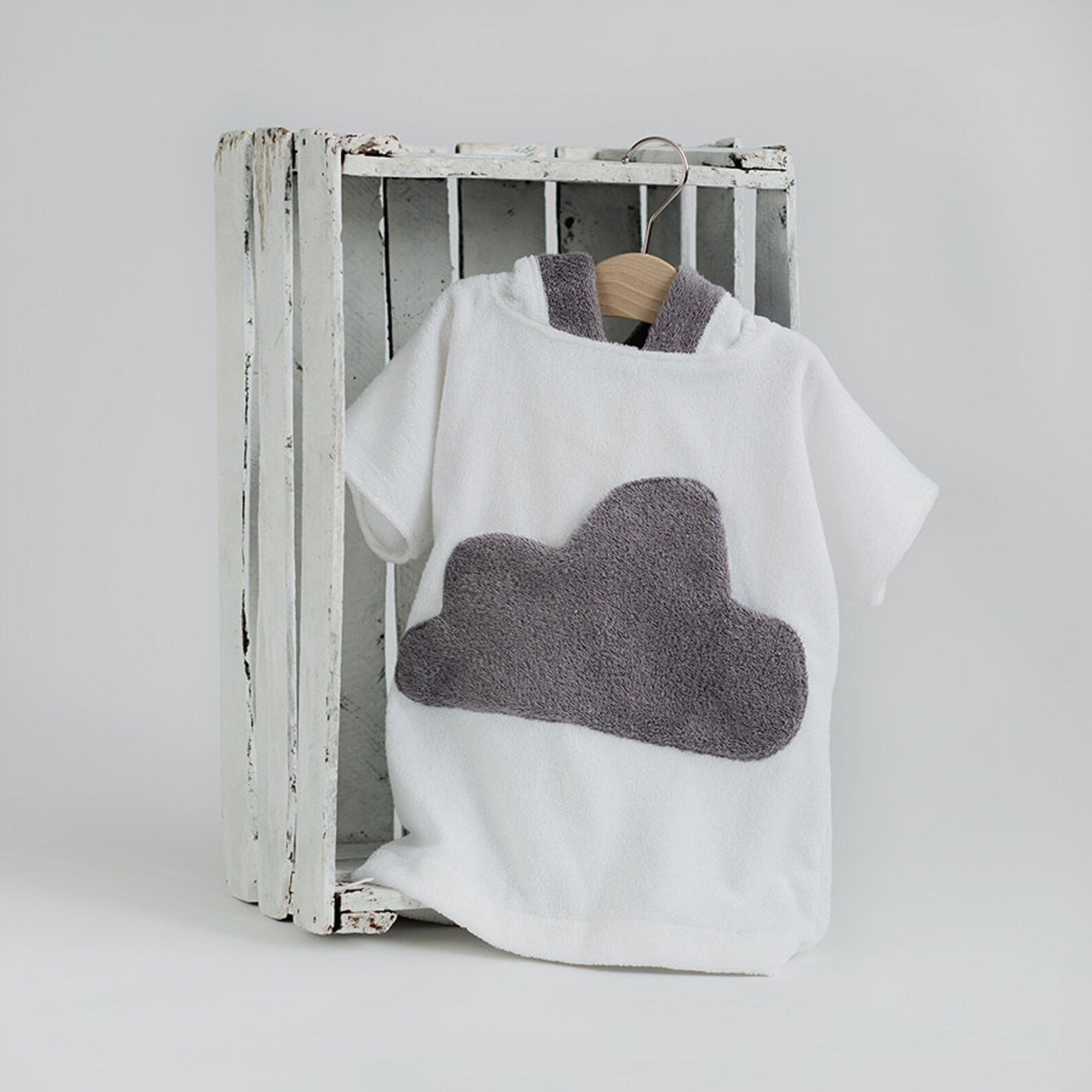 Kids Beach Cover up Cloud Gray White Toddler Bathrobe With Etsy