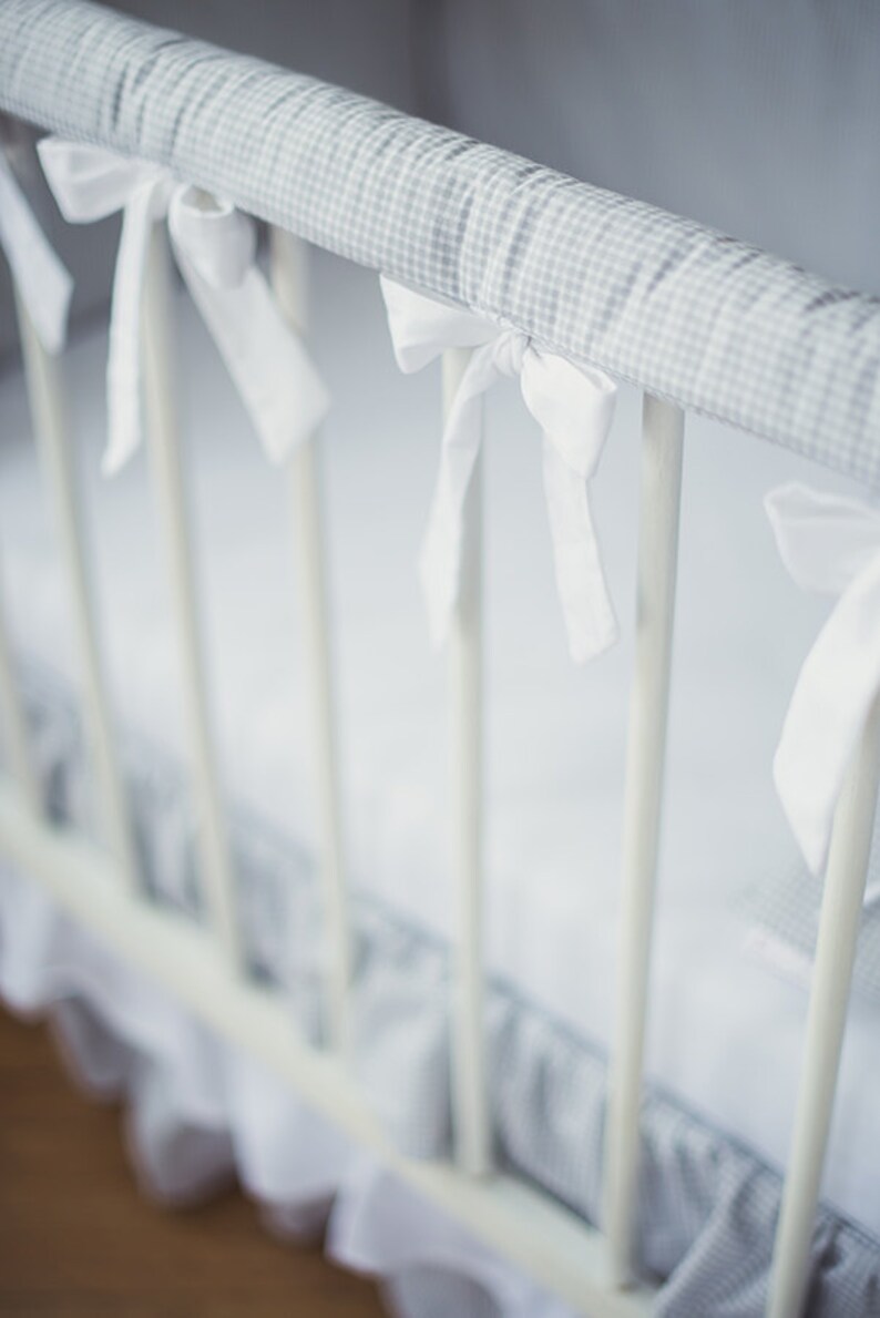 Crib rail cover Teething guard white gray Custom size color Etsy