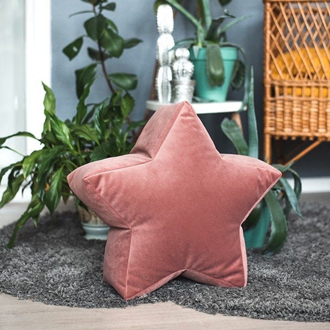 Pink Velvet Star Bean Bag Chair Toddler Nursery Floor Etsy