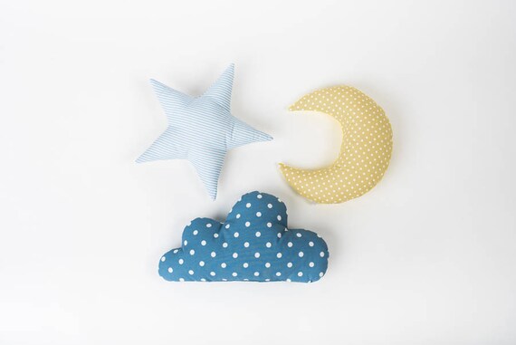 Bambini Cuscino Set Nuvola Stella Luna A Forma Di Cuscino Etsy
