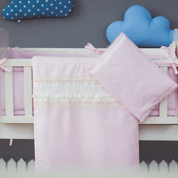 Items similar to Cradle bedding set Pink Newborn bedding girl pink