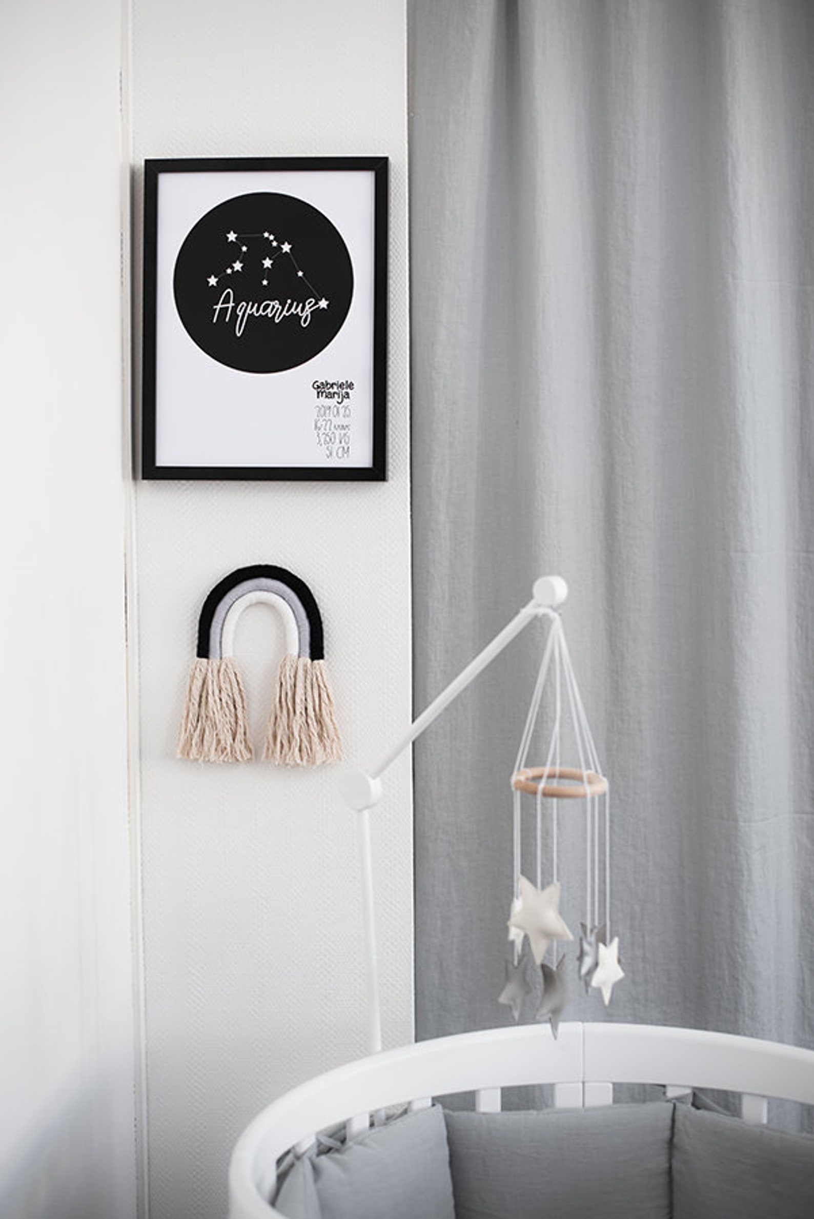 Crib Mobile Arm White Wooden Mobile Hanger Baby Mobile Etsy