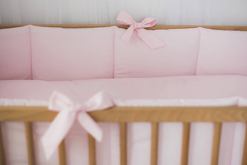 pink cot bumper