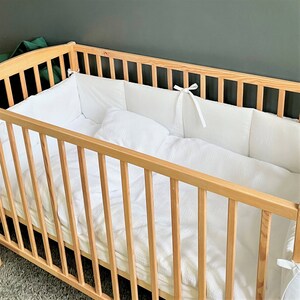 Linenflax Crib Bumpers 4 Side White Cot Bumper Bumper Etsy