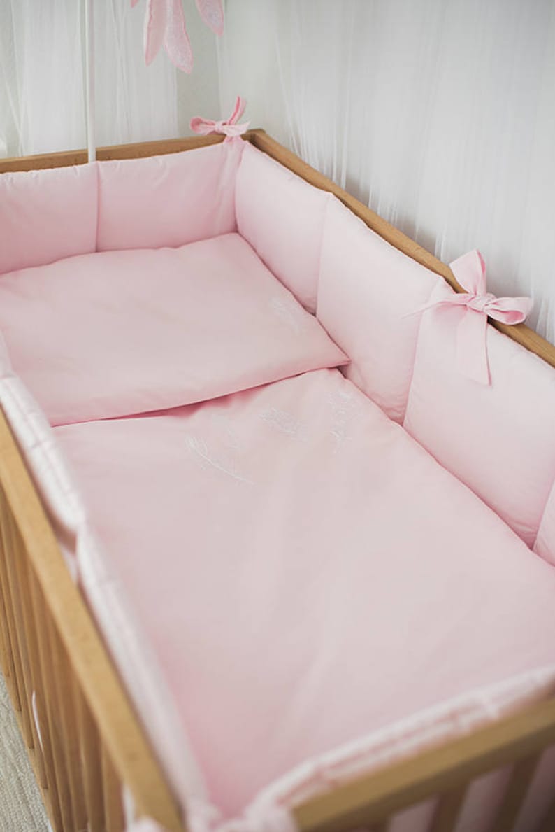 Pink Girl Nursery Crib Bumpers Cot Bedding Crib Guard Pink Etsy