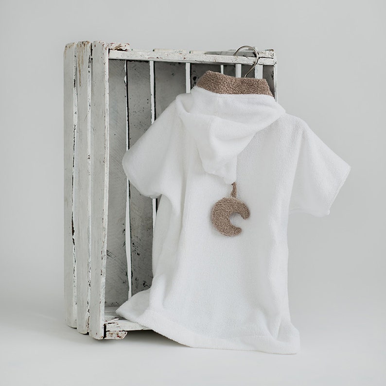 Kids beach cover up Moon pocket White brown Toddler bathrobe Etsy