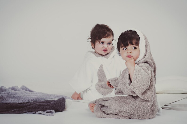 Kids beach cover up Moon pocket White brown Toddler bathrobe Etsy