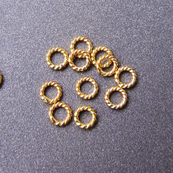 18k Gold Twisted Wire Closed Jump Ring • 3mm 3.50mm 4mm 4.50mm • CHOOSE SIZE • 18 Carat Solid Gold • Jewellery Making Component