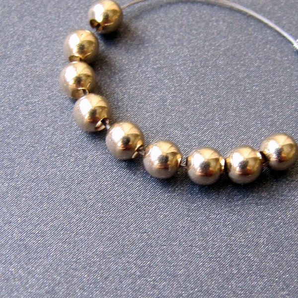 14k Gold Bead • MEDIUM WEIGHT • 1.80mm 2.20mm 2.60mm 3mm 4mm 5mm 6mm 7mm 8mm Round • Safe for Bracelets • Solid 14 Carat Gold