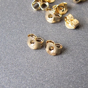 18K Gold Friction Scroll Backs for Stud Earrings • 1 Pair • Small 3x5mm • For 0.66-0.76 / 0.76-0.86mm Posts • Replacement Butterfly Closure