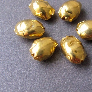 18k Gold Oval Nugget Bead • 9x7x4.50mm • 0.8mm Hole • Solid 18 Carat Gold • Irregular Rustic Beads
