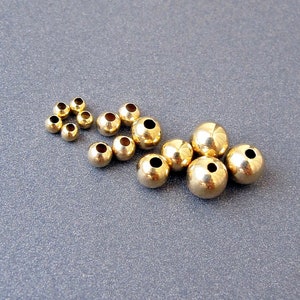 18k Gold Round Bead • 2mm 2.2mm 3mm 4mm 5mm 6mm 7mm 8mm 10mm • Light / Medium / Heavy Weight • Solid 18 Carat Gold • Round Spacer Bead