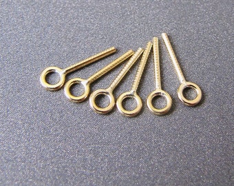 14k goud gevulde pinbeugel • 2,75 mm ring met gat van 1,55 mm • 0,70 mm 21ga pin • Voor halfgeboorde edelstenen parels • Kleine schroefoogcomponent