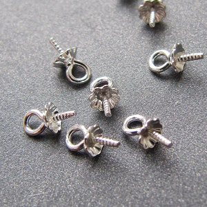 Cauzione in argento con coppa scanalata da 2,80 mm • Picchetto da 0,55 m • Argento sterling 925 • Incastonatura per pietre preziose semiforate Perle • Perno pendente pendente