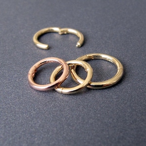 14k gouden oorbel • 8 mm 10 mm 12 mm • 18 ga 1 mm • Rose / geel / wit • Tragus Helix-kraakbeen Daith Conch Neuslip Tussenschot Huggie Huggies