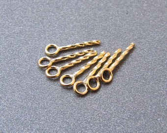 14k Gold Bail • 2.25mm Ring Solid 14k gold • 0.7x6mm Peg Gold filled • Screw eye pin • Settings half drilled drops