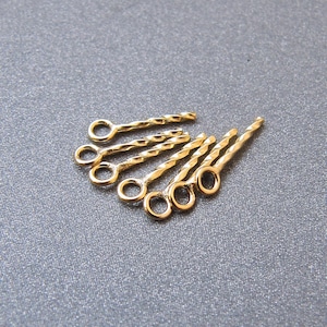 14k ゴールド ベイル • 2.25 mm リング ソリッド 14k ゴールド • 0.7 x 6 mm ペグ ゴールドフィルド • スクリュー アイ ピン • セッティング ハーフ ドリル ドロップ