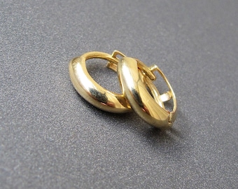 18k Gold 3mm Hoop Earrings • 11mm 13mm 15mm 20mm X 3mm • Single