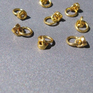 Bead End Tip with a Bar • 3.50+5mm / 5.50+6mm Closed Ring • Silver Vermeil Link Connect Attach Clasp • Great for Open Loops Knotted Necklace
