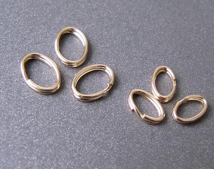 14k Gold Oval Split Ring 3.6x5.8mm / 4.9x6.8mm Solid 14 Etsy