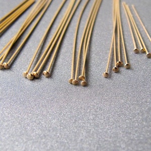 35mm 24k Shiny Gold Ball Head Pins, Jewelry Making , Gold CHK377