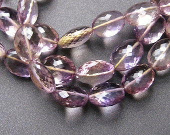 Ametrine Oval Beads • 8-11mm • AAA Micro Faceted Drilled Nuggets • Natural Genuine Gemstone • Lavender Champagne Amethyst Citrine
