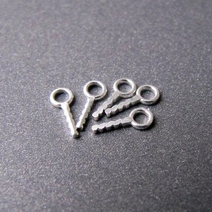 Perno di fissaggio a vite in argento per perla semiforata • Anello da 2,50 mm • Perno da 0,60 mm 22ga x 4 mm • Materiali per la creazione di gioielli