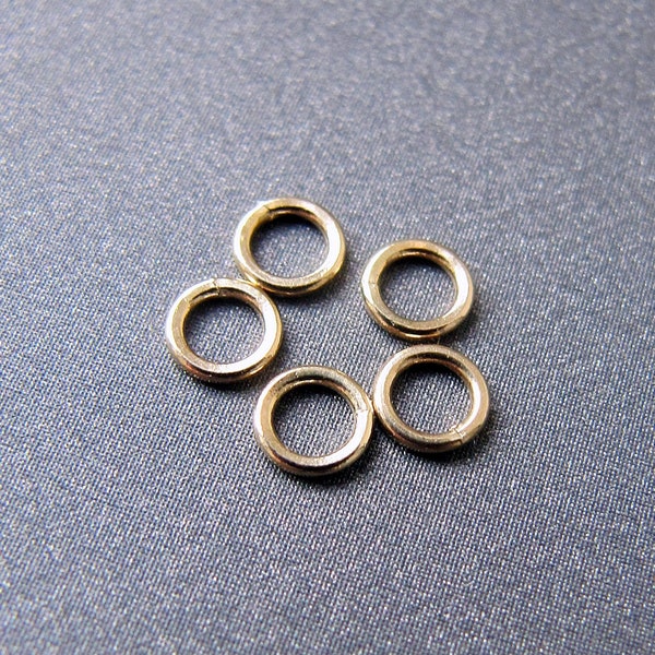 10k Gold Biegering • Öffnen / Schließen • 2.50mm 3mm 4mm 5mm 6mm 7mm • 10 Karat solides Gelbgold • Link-Verbinder Charm Anhängerschlaufe