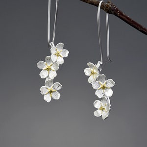 Orecchini in argento "Non ti scordar di me" • 43 mm • Argento Sterling 925 • Consegna gratuita negli USA