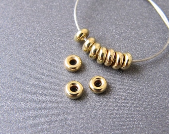 18k Gold Rondelle Bead • 2.75x1.10 / 3x1.50 / 4x2 / 6x3.20mm • Solid 18 carat yellow gold • Rondelles Spacer Beads