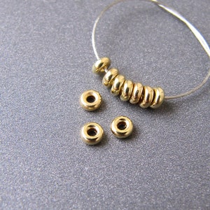 18k Gold Rondelle Bead • 2.75x1.10 / 3x1.50 / 4x2 / 6x3.20mm • Solid 18 carat yellow gold • Rondelles Spacer Beads