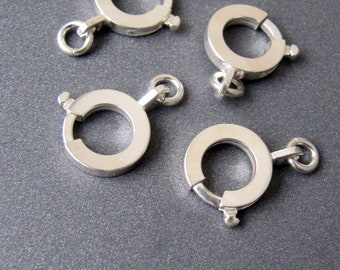 Silber Jumbo Bolt Flachfederring Verschluss • 10 mm • Sterling Silber 925 • Offener Biegering 4.50 mm • Sehr cooles zeitgenössisches Design <3