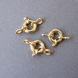 18k Solid Gold Sailor&#39;s Jumbo Spring Ring Clasp • 6mm / 8mm • Solid 18 Carat Gold • Made in Italy Italian